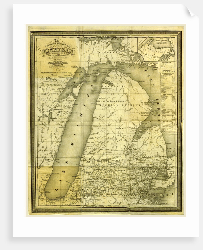 Map, History of Michigan, 1839, civil and topographical, in a compendious form by Anonymous