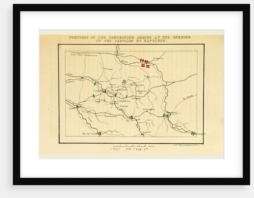History of the Campaign in France in the year 1814, Opening of the campaign by Napoleon, map by Anonymous