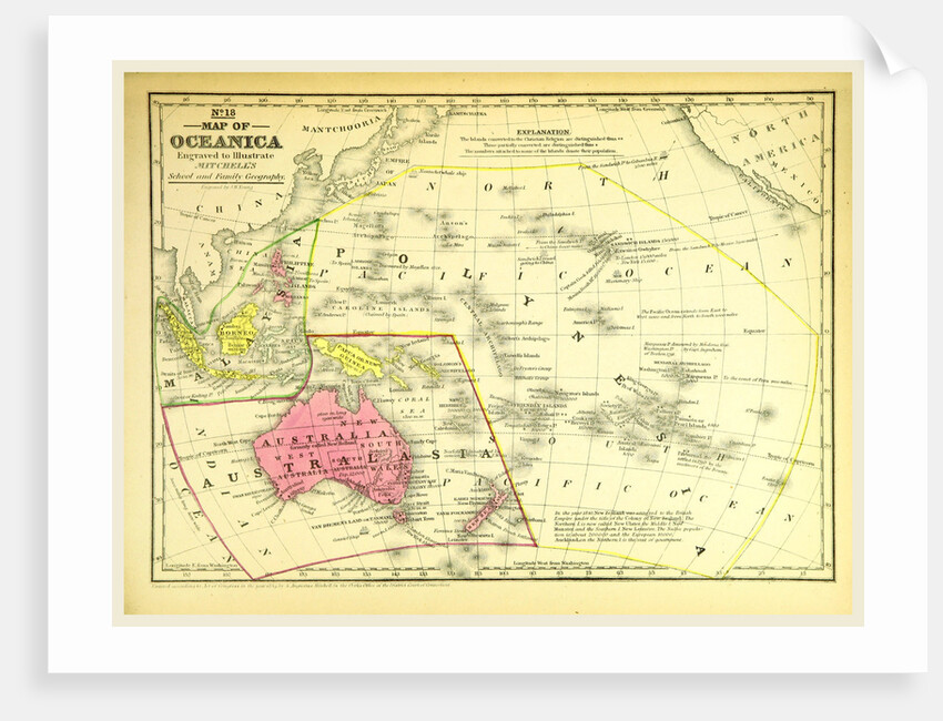 Map of Oceanica, Oceania by Anonymous