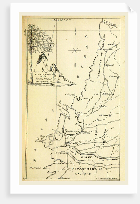 Province of Conception, map, the year 1835 by Anonymous