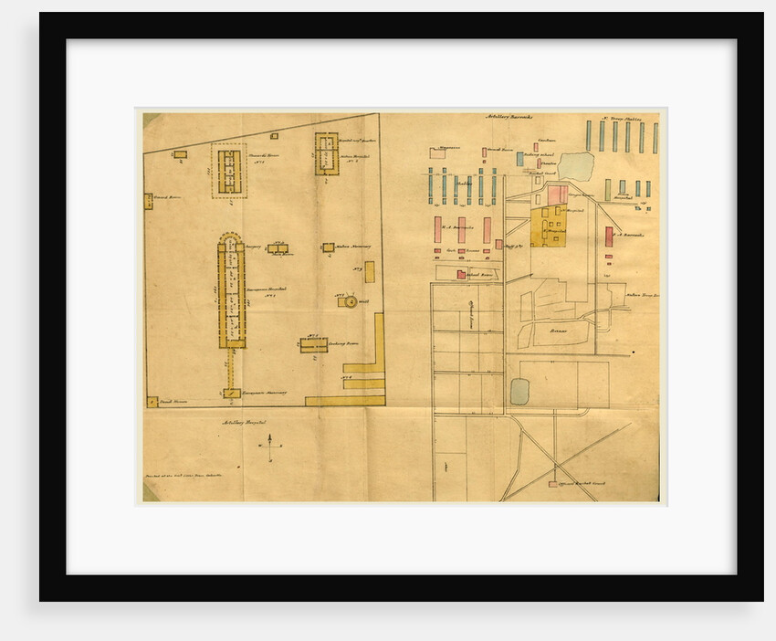 On the topography of Meerutt, and the principal diseases which prevailed in the 1st brigade of Horse Artillery at that place, 19th century drawing by Anonymous