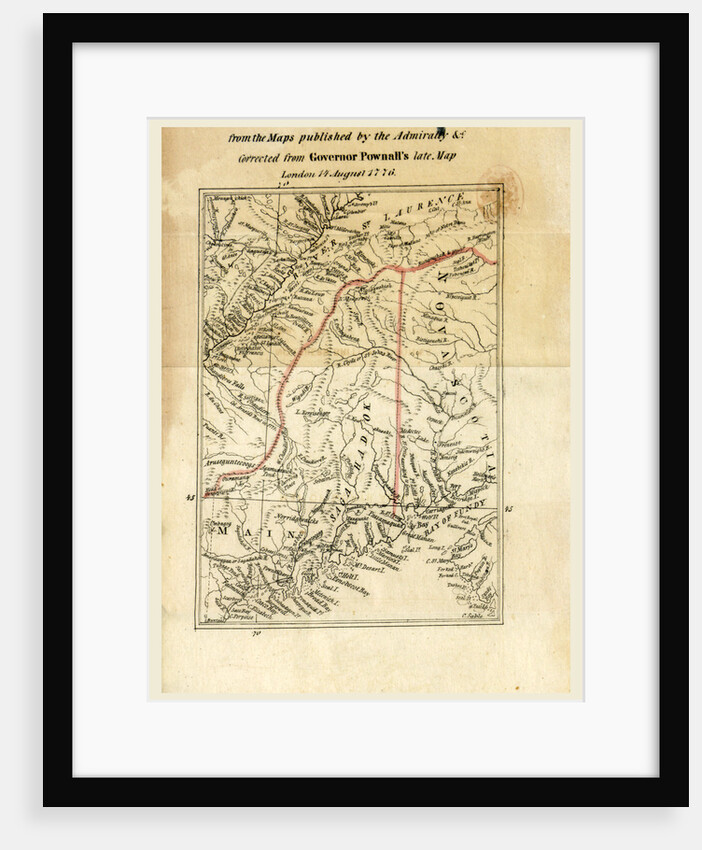 The right of the United States of America to the North-Eastern boundary claimed by them, map by Anonymous