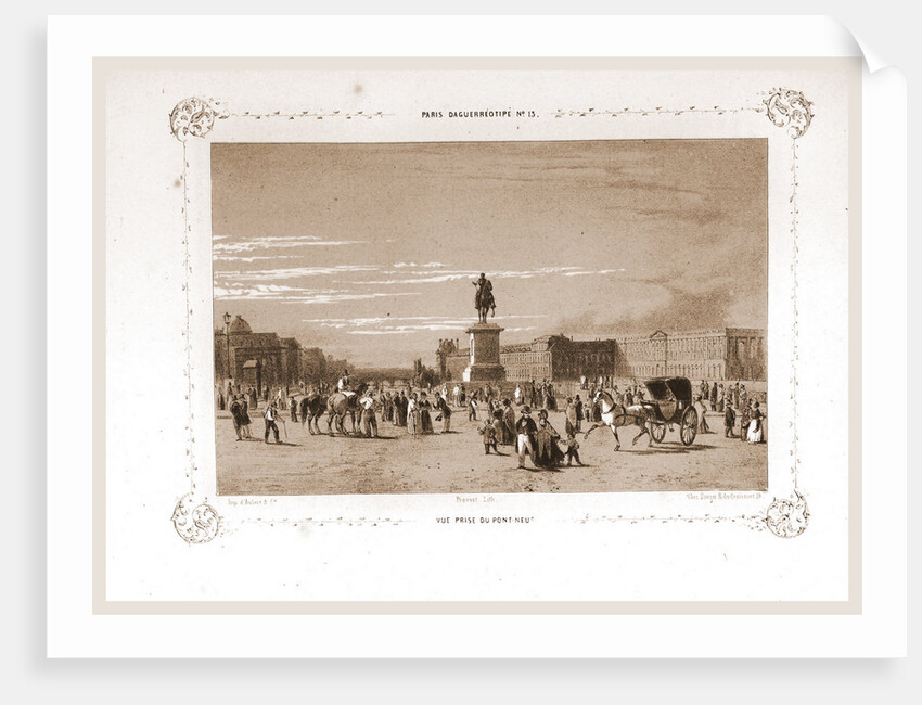 View from Pont Neuf, Paris and surroundings by M. C. Philipon