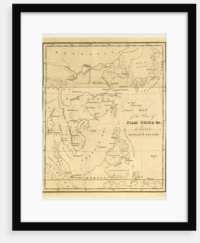 Journal of three voyages along the Coast of China, in 1831, 1832, and 1833, map of the coast of Siam China to illustrate Gutzlaffs voyages by Anonymous