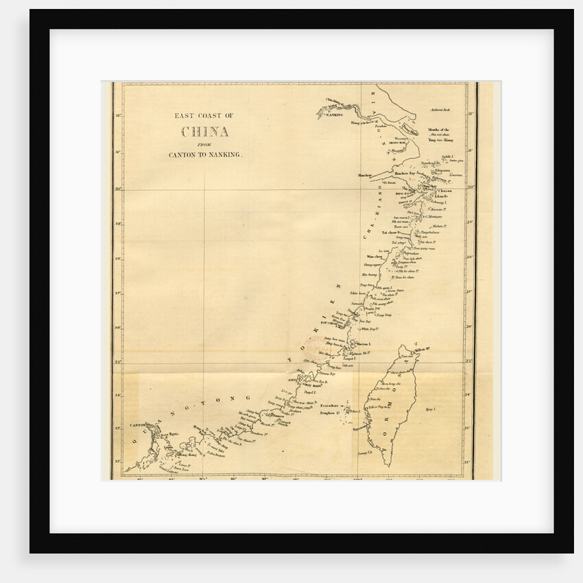 Topographical Map of the East coast of China from Canton to Nanking by Anonymous