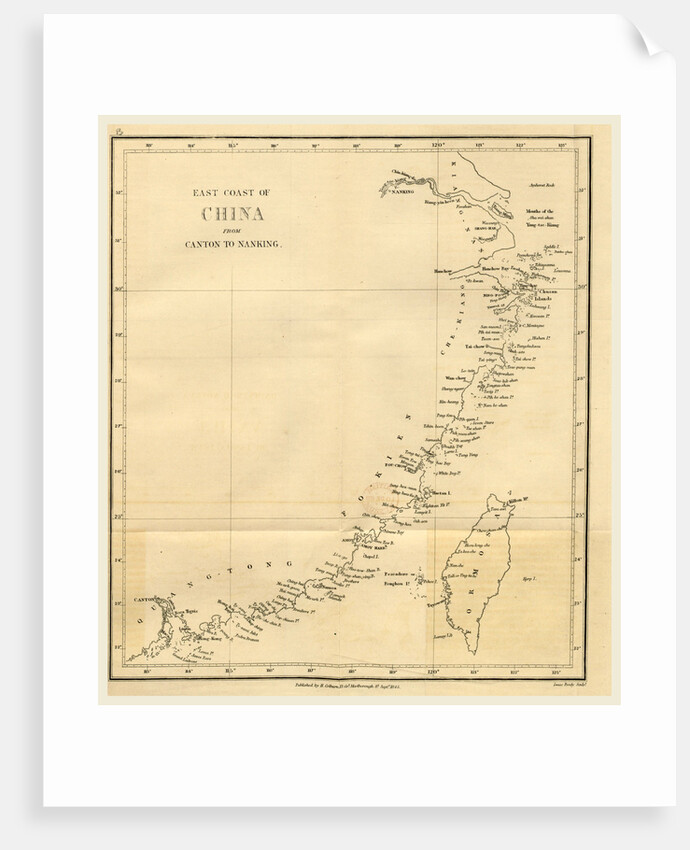 Topographical Map of the East coast of China from Canton to Nanking by Anonymous