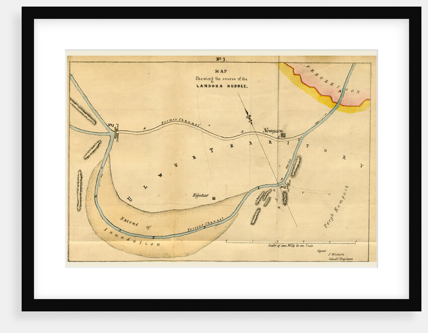Map Landoha Nuddee, of 1833 by Anonymous