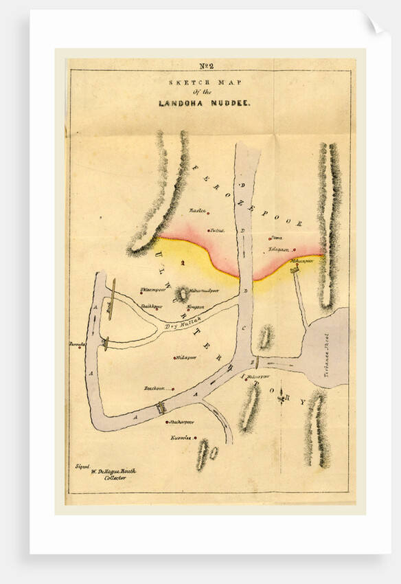 Map Landoha Nuddee, of 1833 by Anonymous