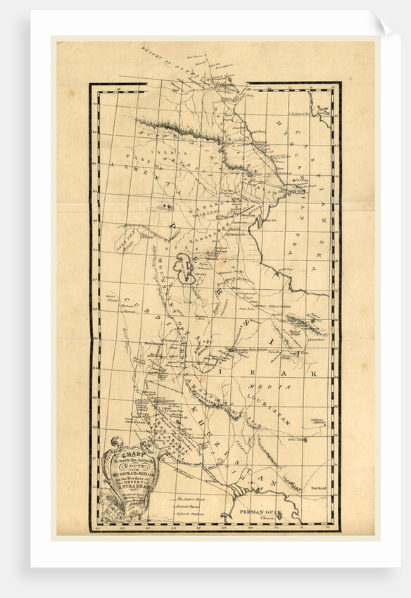 Map, Personal Narrative of a Journey from India to England, by Bussorah astrakhan and St. Petersburgh in the year 1824 by Anonymous