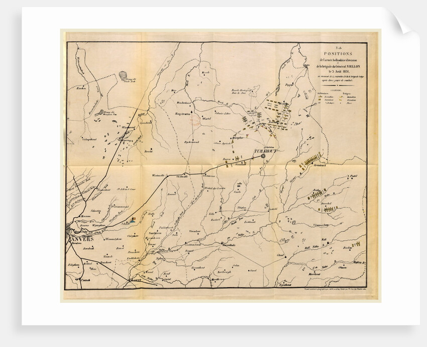 Positions of the Dutch Army in Belgium in 1831 by Anonymous