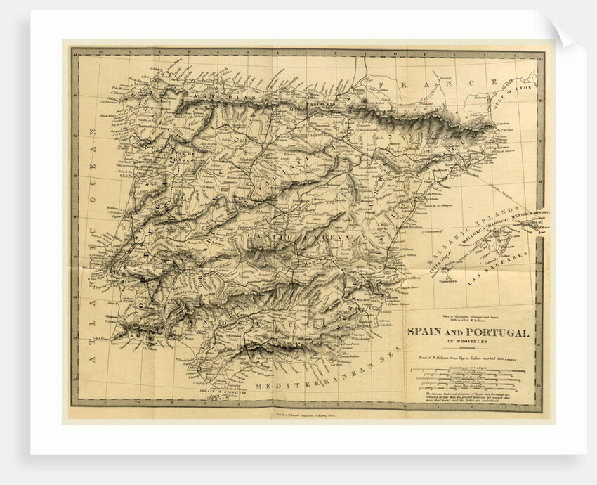 Map Spain and Portugal, The Wars of Succession of Portugal and Spain from 1826 to 1840 by Anonymous
