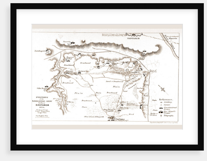 Positions of the liberating army before Santarem in 1834 by Anonymous