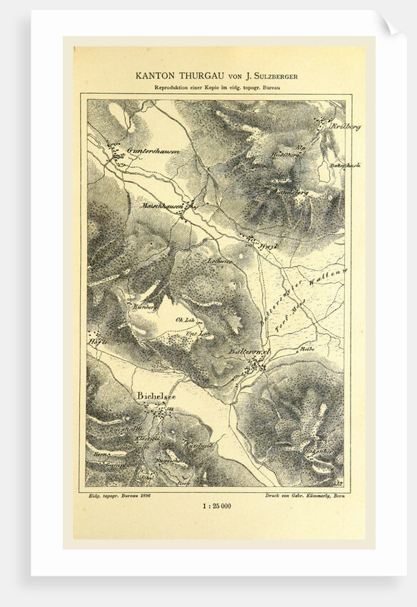 Kanton Thurgau, 1896, Die Schweizerische Landesvermessung, 1832-1864 by Anonymous