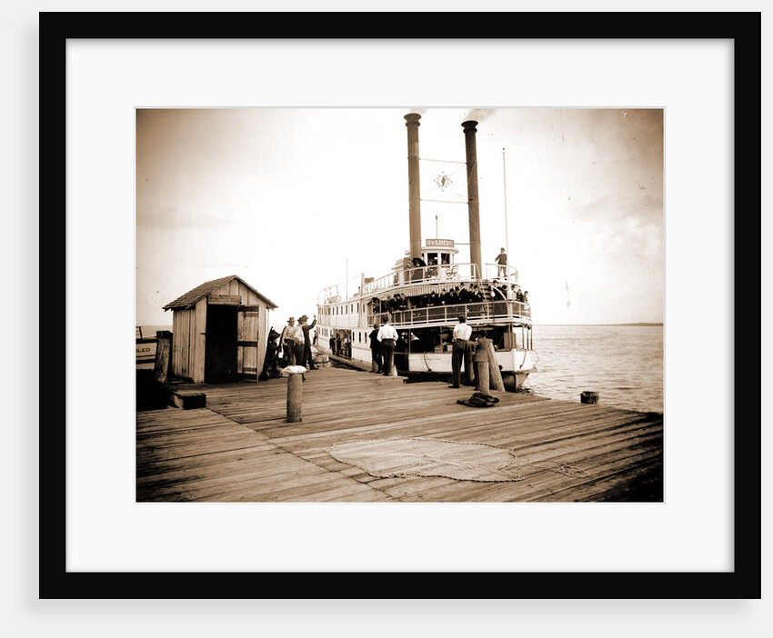 St. Lucie at Eden, Indian River, Jackson, St. Lucie (Steamboat), Steamboats, Piers & wharves, Bays, United States, Florida, Indian River, 1880 by William Henry