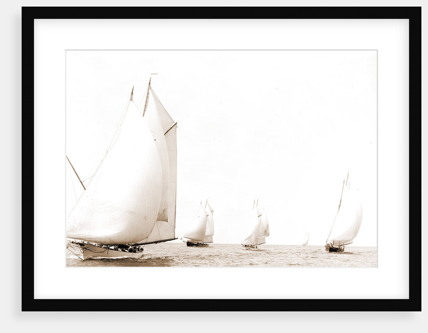 N.Y.Y.C. fleet at Pollock Rip, New York Yacht Club, Morgan Cup race, Regattas, Yacht clubs, 1892 by Anonymous