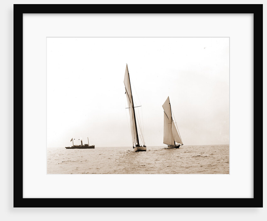 Columbia and Shamrock I maneuvering for the start, Columbia (Sloop), Shamrock I (Yacht) by Anonymous
