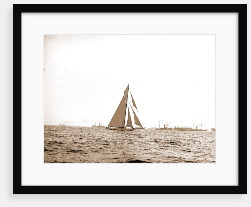Columbia at the finish, Columbia (Sloop), 1899 by Anonymous