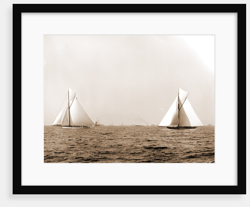 Columbia and Shamrock I, the start, Columbia (Sloop), Shamrock I (Yacht) by Anonymous