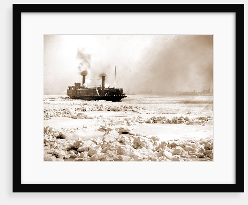 Car ferry turning in ice, Detroit River by Anonymous