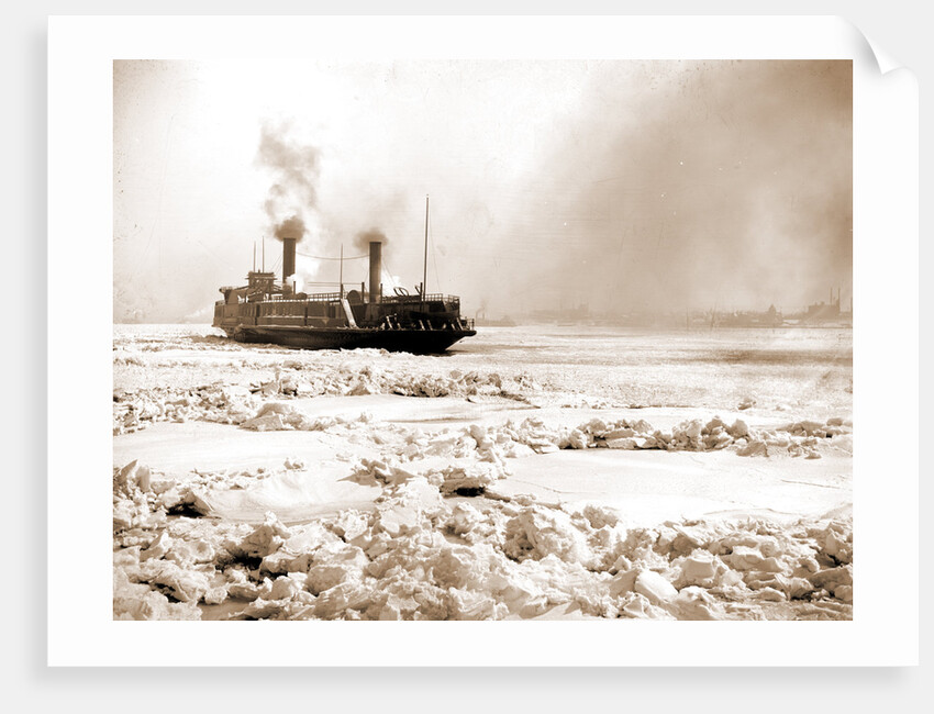 Car ferry turning in ice, Detroit River by Anonymous