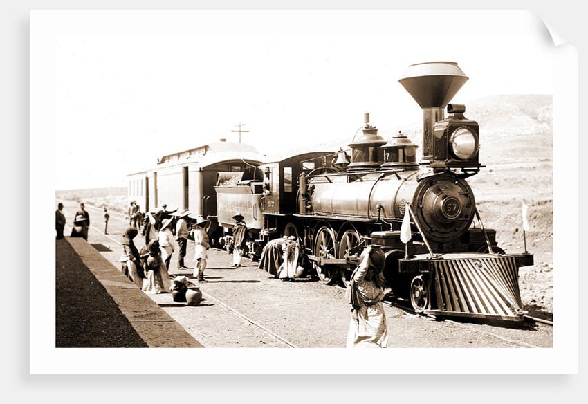 Mexican Central Railway train at station, Mexico by Anonymous