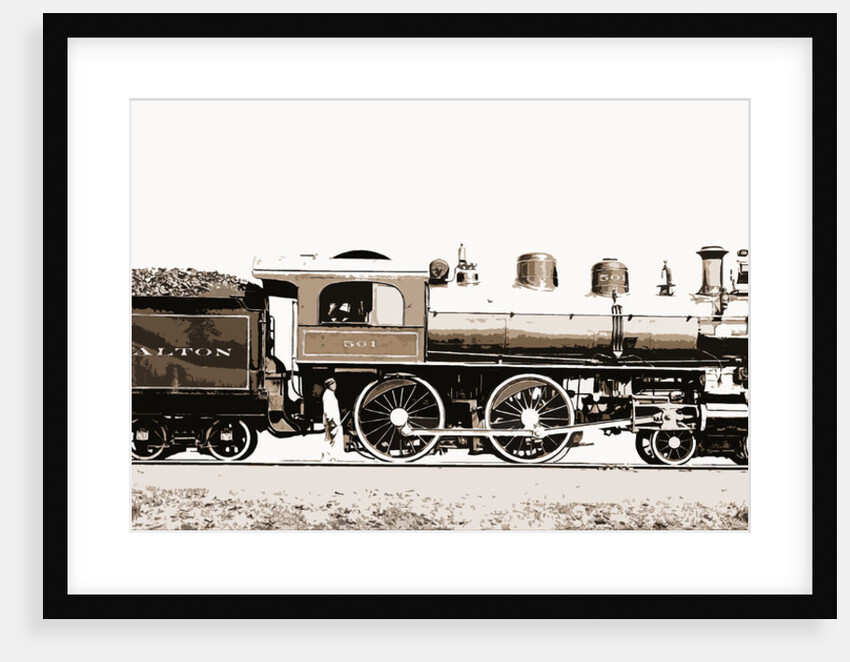 Railroad locomotive and coal car, Chicago and Alton Railroad by Anonymous