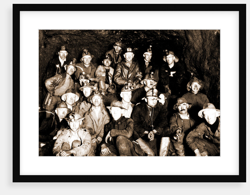 Group of miners underground, Miners by Anonymous