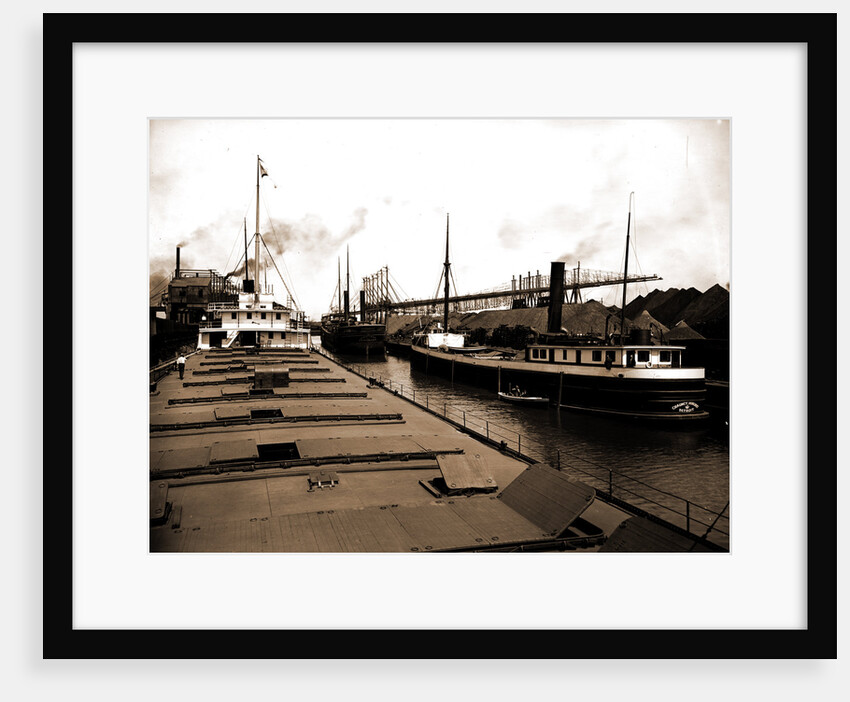 Unloading at ore docks, Cleveland by Anonymous