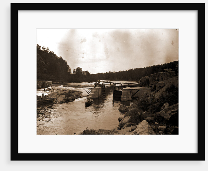 Saranac River dam and lock, Adirondack Mtns by Anonymous
