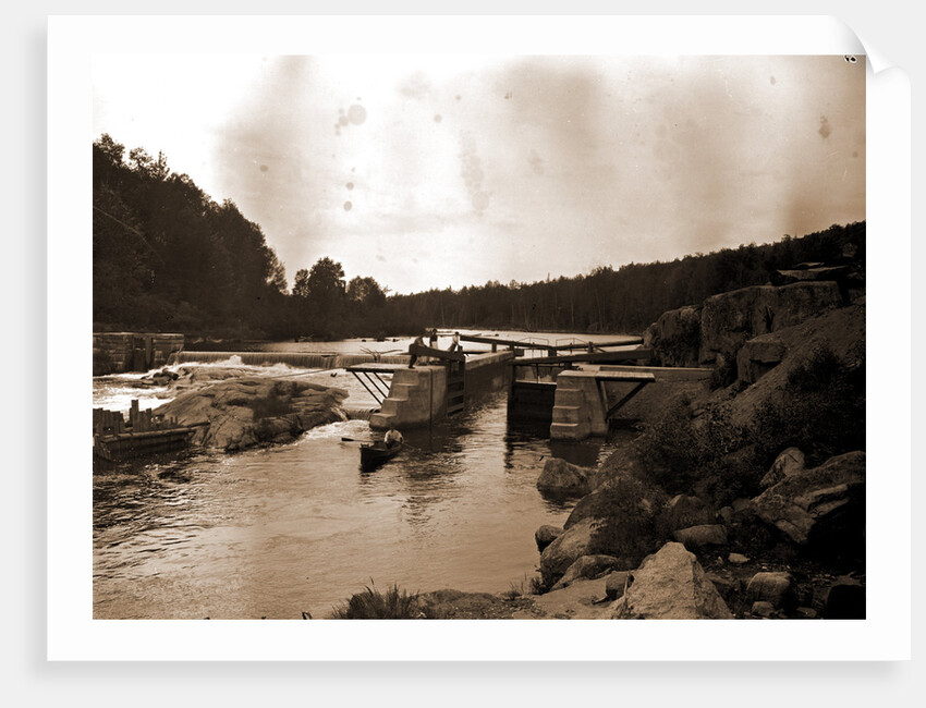 Saranac River dam and lock, Adirondack Mtns by Anonymous