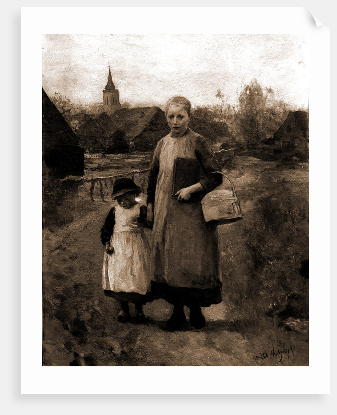 Children of Laren going to school by Albert Neuhuys