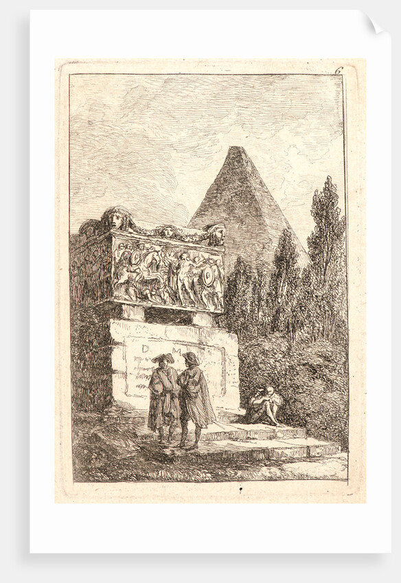The Sarcophagus, 1763-1764 by Hubert Robert
