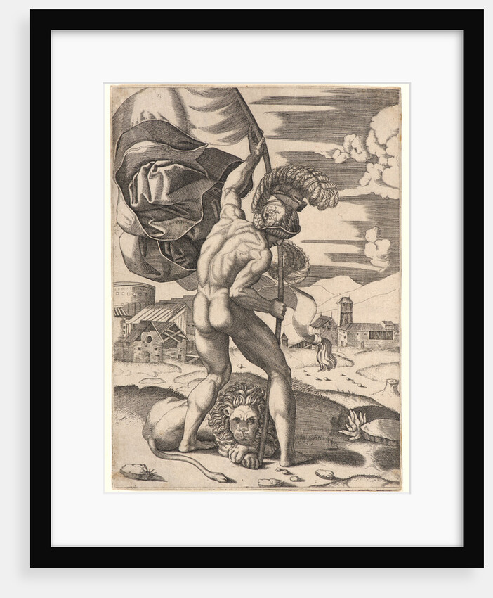 Standard Bearer, 16th century by Marcantonio Raimondi