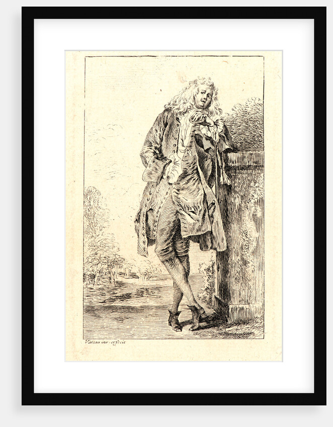 Standing Man, Leaning on His Elbow (L'Homme Debout), ca. 1710 by Jean-Antoine Watteau