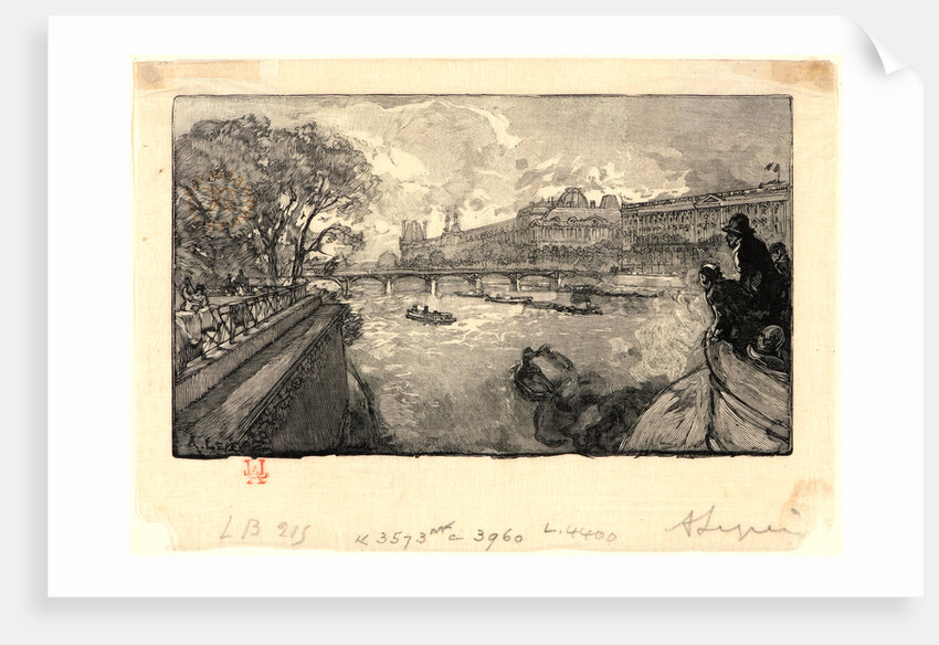 Le Louvre, vu du Pont-Neuf, 1890 by Auguste Louis Lepère