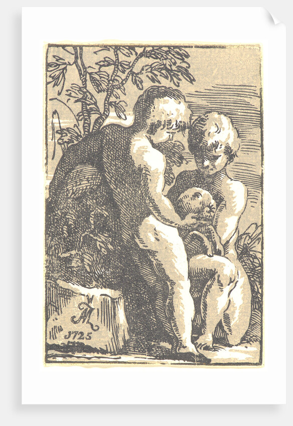 Two Boys Caressing a Lamb by Antonio Maria Zanetti I