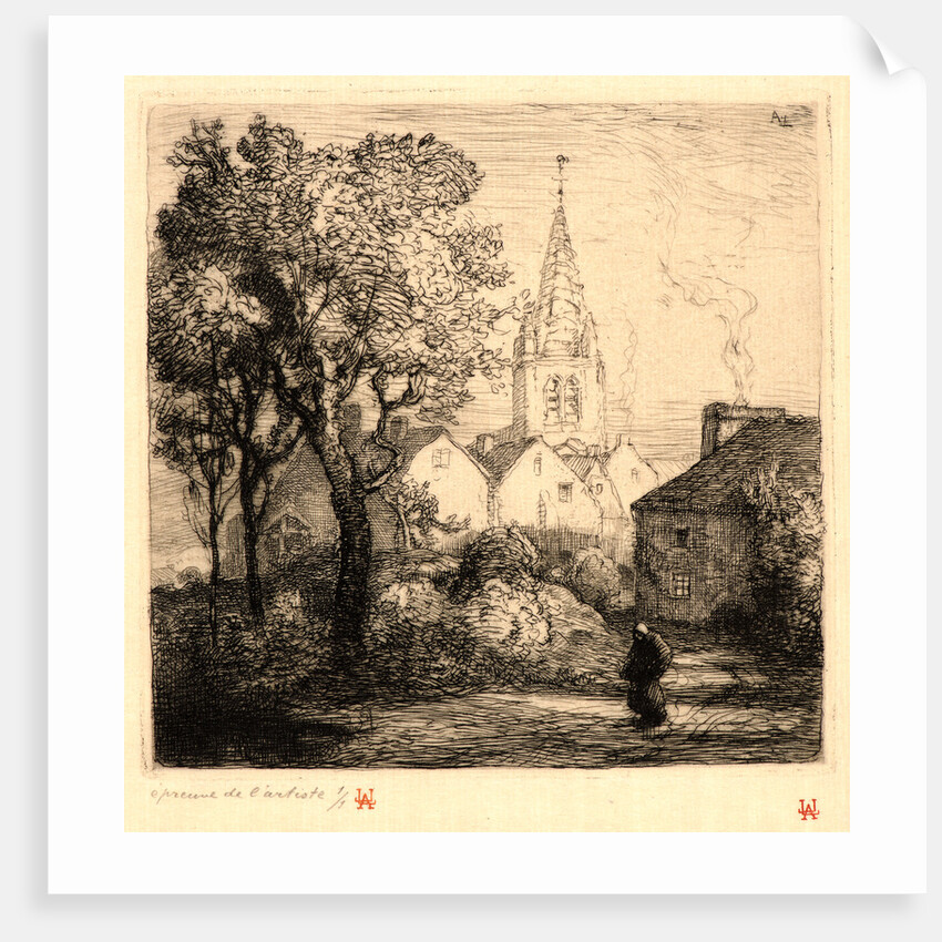 L'Église de Jouy-le-Moutier, 1910 by Auguste Louis Lepère