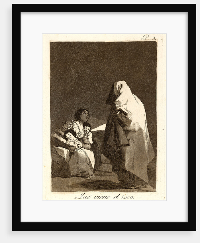Que viene el Coco. (Here comes the bogey-man.), 1796-1797 by Francisco de Goya