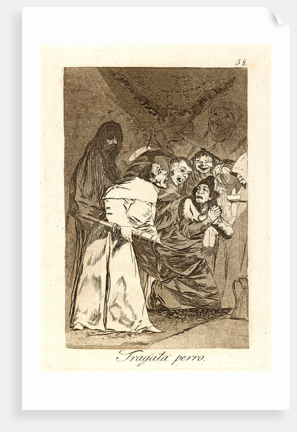 Tragala perro. (Swallow it, dog.), 1796-1797 by Francisco de Goya