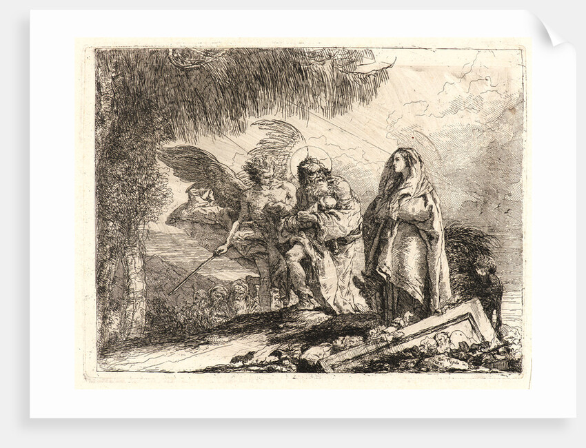 The Flight, Holy Family Walking with Angel, 1750-1753 by Giovanni Domenico Tiepolo