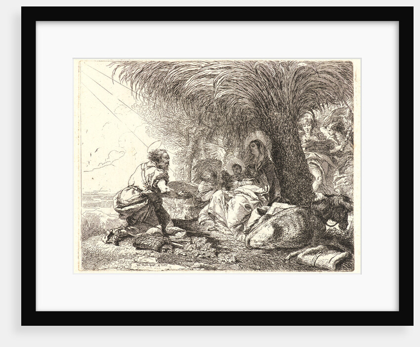 The Rest on the Flight with Joseph in Adoration, 1752 by Giovanni Domenico Tiepolo