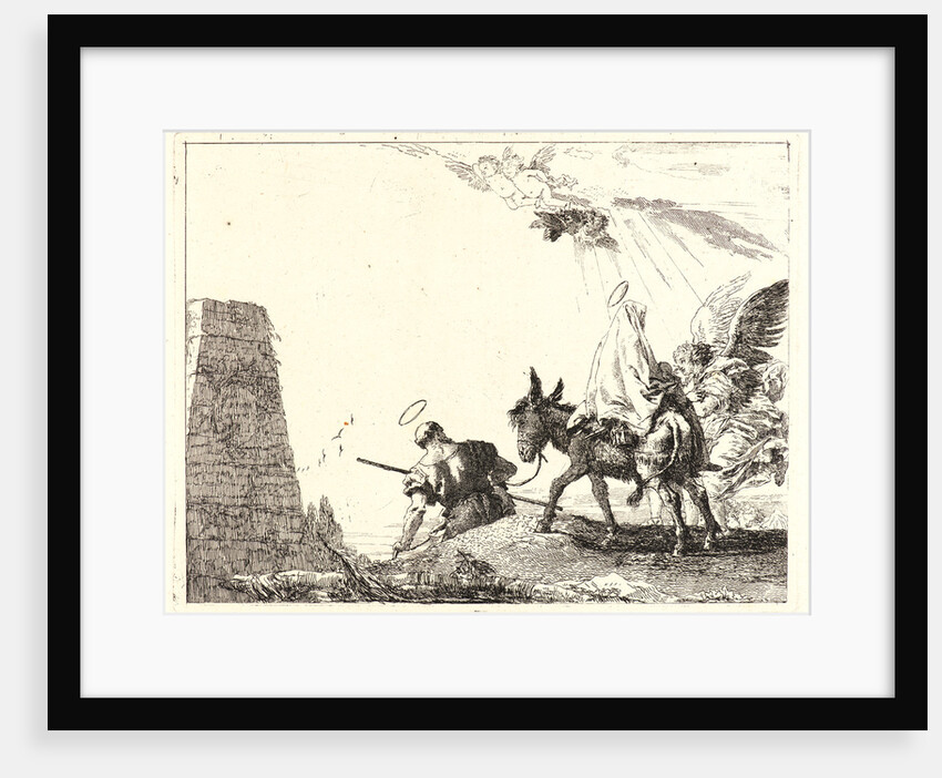 The Flight with Obelisk at the Left, 1750-1753 by Giovanni Domenico Tiepolo