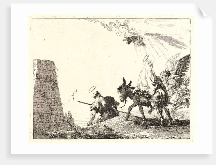 The Flight with Obelisk at the Left, 1750-1753 by Giovanni Domenico Tiepolo