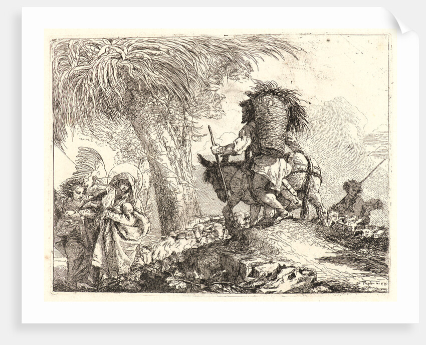 The Flight, Joseph at Right and Mary and Angel at Left, 1750-1753 by Giovanni Domenico Tiepolo