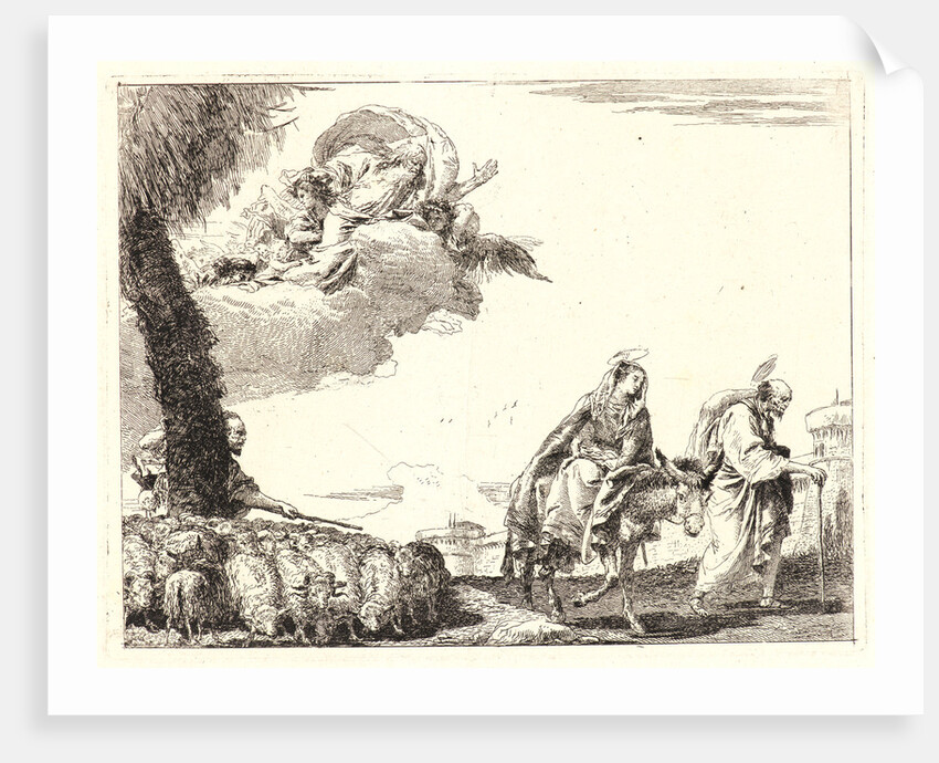 The Flight with the Holy Family at the Right, 1750-1753 by Giovanni Domenico Tiepolo