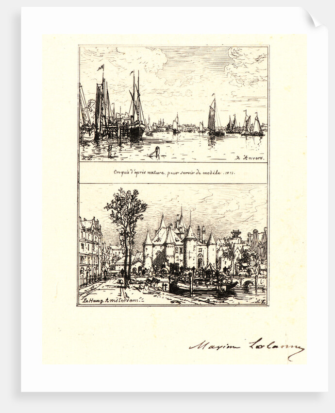 To Antwerp, the Haque at Amsterdam (À Anvers, le Haag à Amsterdam), 19th century by Maxime Lalanne