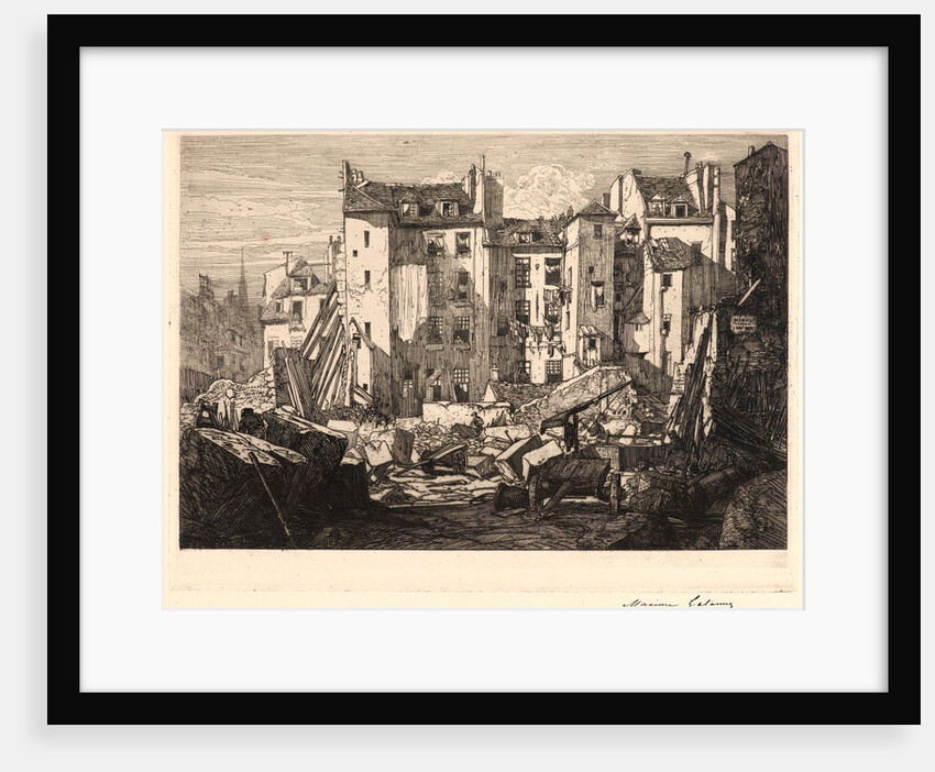 Demolition for the Building of the Rue des Ecoles (Démolitions pour le percement de la rue des Écoles), 19th century by Maxime Lalanne