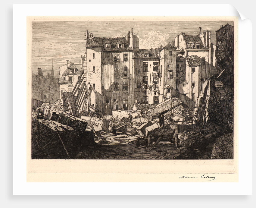 Demolition for the Building of the Rue des Ecoles (Démolitions pour le percement de la rue des Écoles), 19th century by Maxime Lalanne