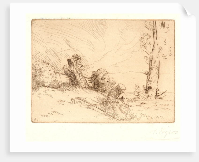 Peasant Seated near a Hedge (Paysanne Assise près d'une Haie) by Alphonse Legros