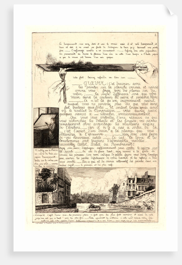 Letter on the Elements of Etching, second sheet, 1864 by Adolphe Martial Potémont